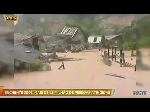 Mais de 1,5 milhão de pessoas prejudicadas na enchente que atingiu SC em 2008