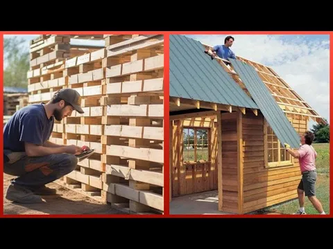 Download MP3 Building Amazing DIY Wood Pallet Barn Step-by-Step | by @normalguydoesitall