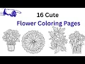 16 cute simple flower coloring pages for adults and kids