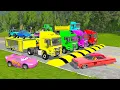 Download Lagu Flatbed Truck Mcqueen | Transportation with Truck - Pothole vs Car #25 - BeamNG.Drive