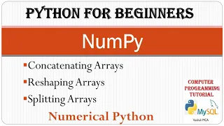 Concatenating Arrays Reshaping Arrays Splitting Arrays Numerical Python