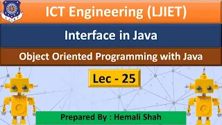 Lec-25 - Interface in Java Object Orient Programming Using Java IT