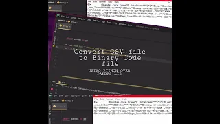 Convert CSV file to Binary Codes using Python