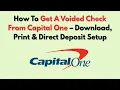 How To Get A Voided Check From Capital One - Download Print Direct Deposit Setup