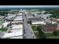 Downtown Ottawa Kansas 4K Drone tour stock footage