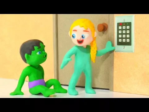 Download MP3 SUPERHERO BABIES OPEN SECURITY DOOR ❤ Hulk \u0026 Frozen Elsa Play Doh Cartoons For Kids