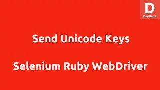 Selenium Ruby Send Unicode Keys