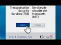Sign-in process on the Transportation Security Services platform using your GCKey Sign In Partner