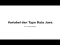Variable dan Type data Pemrograman Java di Software NetBeans - A Faris Ramadhani