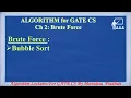 Ch 2 3 Brute Force Bubble Sort Algorithm Lectures for GATE CSE by Monalisa Pradhan