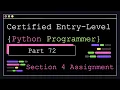 Certified Entry Level Python Programmer - Part 72
