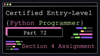 Certified Entry Level Python Programmer - Part 72