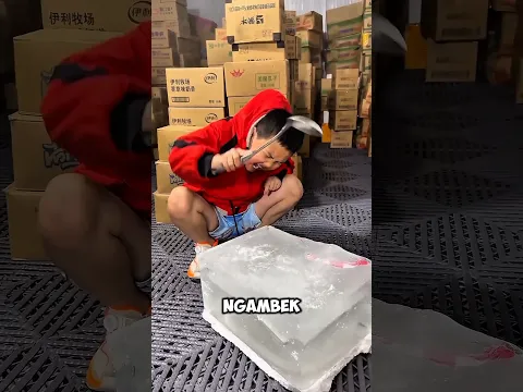 Anak ini ngambek gegara buku nya jadi es batu🤣