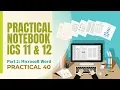 Practical Notebook Microsoft Word - Practical 40