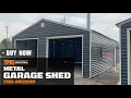 26 x 30 Metal Garage Shed 9 High Double Front Doors 14 Peak 780 Sq-Ft TMG-MS2630