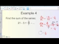 Example 4 Using Infinite Series formula