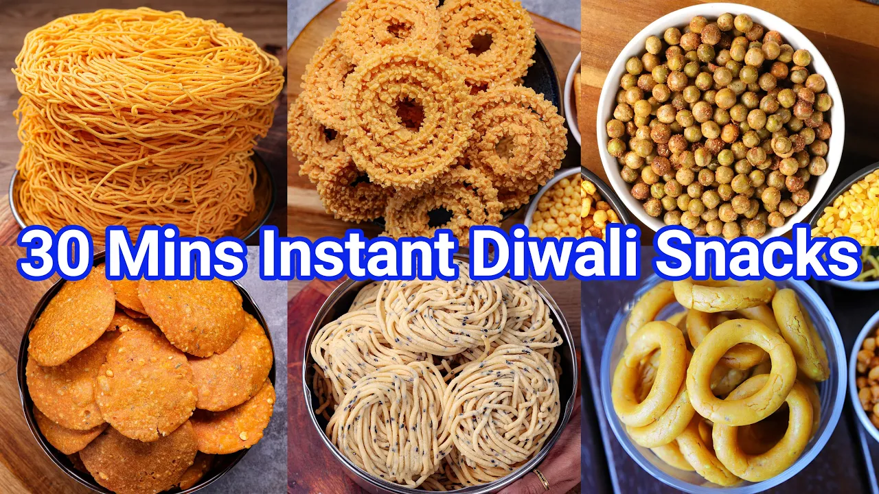 30 Mins Instant Diwali Snacks Recipe 2023   Quick & Easy Deepavali Munching Snacks