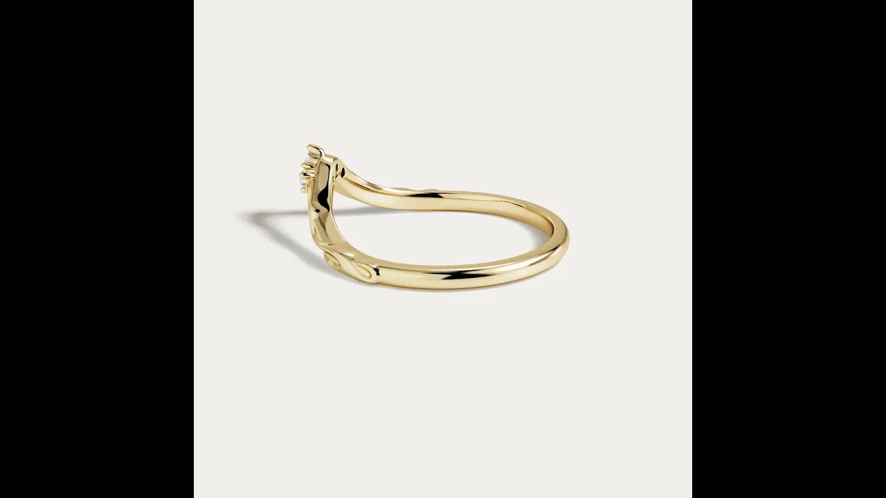 Althea丨Sculpted Vine V-Contour Three-Stone Lab Diamond Wedding Band