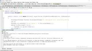 FileInputStream class in Java