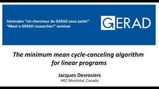 The minimum mean cycle-canceling algorithm for linear programs Jacques Desrosiers 2021