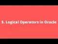 5 Logical Operators in SQL