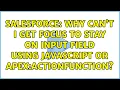 Salesforce Why can t I get focus to stay on input field using javascript or apex actionFunction