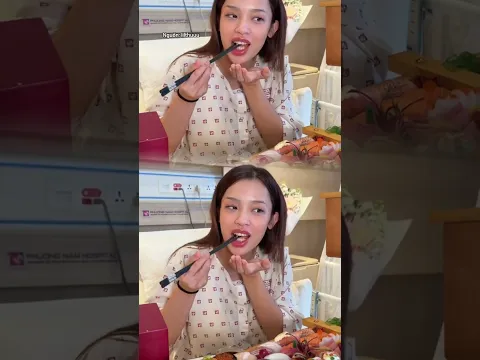 Lilthu mừng ra mặt khi vừa sinh xong đã được chồng đãi set sushi #shorts