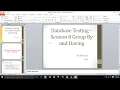 Database Testing SQL Tutorial For Beginners - Session 8 Group By and Having