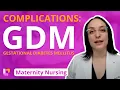 Complications Gestational Diabetes Mellitus GDM - Maternity Nursing LevelUpRN