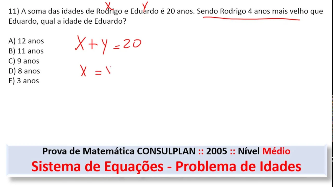 Sistema de Equações   Proporção #CONSULPLAN Q11 2019 Prova de Matemática #Concurso #Médio
