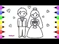 Wedding Bride and Groom Coloring Page Coloring Book