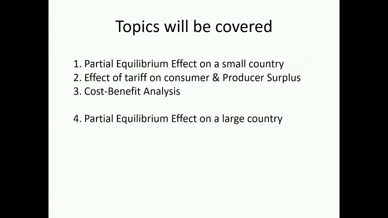Partial Equilibrium Effect of a Tariff