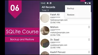 SQLite Android Course Part 06 Backup and Restore