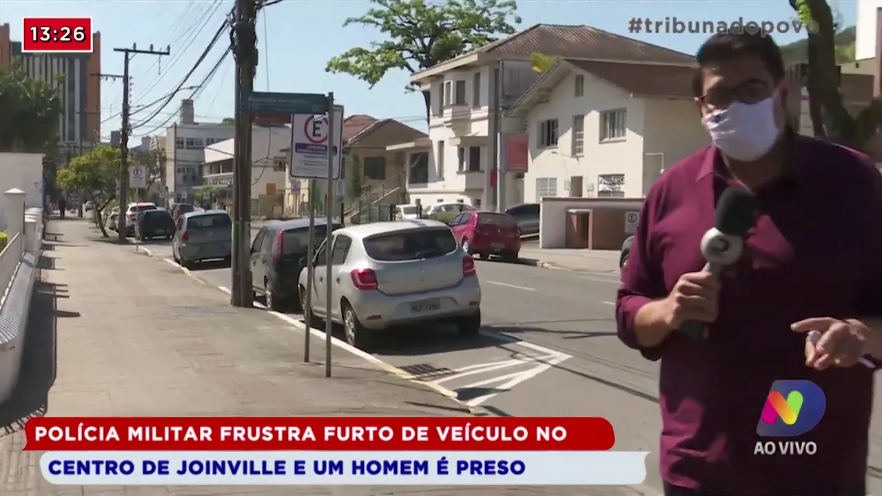 Polícia Militar frustra furto de veículo no centro de Joinville e um homem é preso