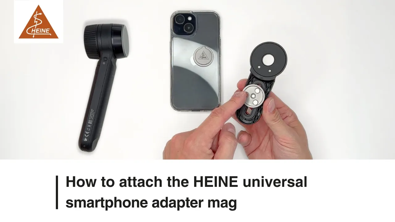 How to attach the HEINE universal smartphone adapter mag - HEINE DELTA 30 PRO, DELTA 30 & DELTAone