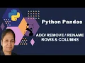 Python Pandas Tutorial Add Delete and Rename Rows and Columns in DataFrame