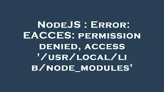 NodeJS Error EACCES permission denied access