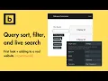 First Look Query sort filter and live search Bricks Builder