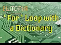 Elitopia - For loop with a Dictionary in Python