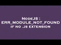 NodeJS ERR - MODULE