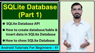 SQLite Database Tutorial Android Studio SQLite Database API Insert Data in SQLite Database