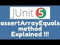 JUnit 5 Assertions - assertArrayEquals method