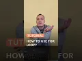 How to use a for loop