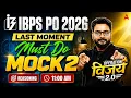 IBPS PO 2026 Last Moment Must Do Mock Reasoning Full Mock Test Saurav Sir Part 2
