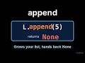 Introduction to CS 10 2 append Growing a List and the None Trap