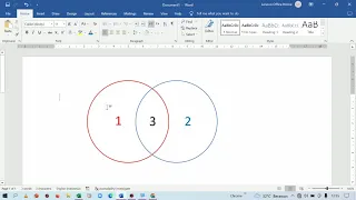 how to draw a circle or venn diagram in word via the shapes oval menu