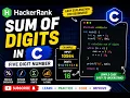 HackerRank Sum of Digits in C Five Digit Number C Programming for Beginners