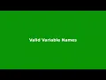 Chapter 3 Valid Variable Names