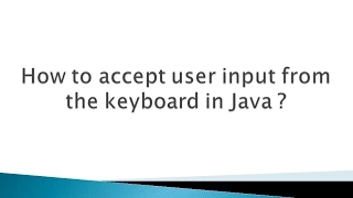 How to accept user input from the keyboard in Java
