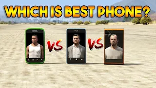 Download GTA 5 ONLINE : FRANKLIN VS MICHAEL VS TREVOR (WHICH IS BEST PHONE) MP3